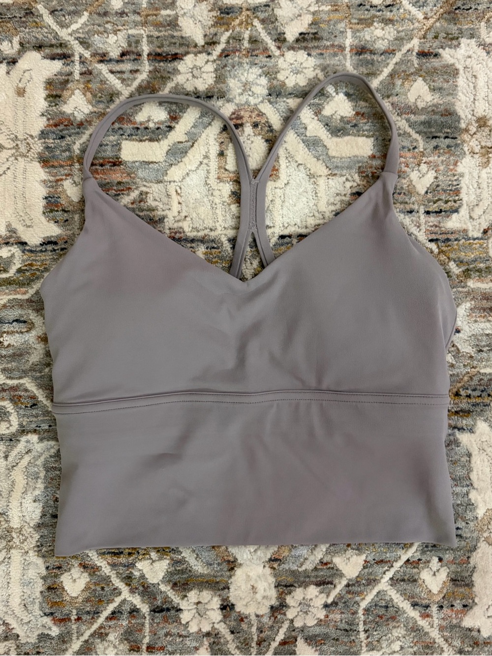 Lavender Grey Longline Sports Bra Tank